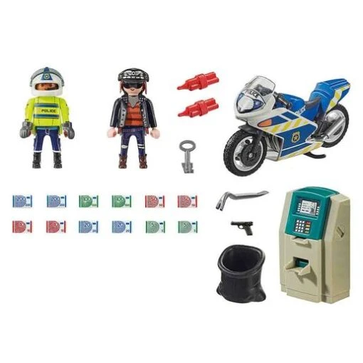 Playmobil - Moto De Policía: Persecución Del Ladrón De Dinero - 70572 -Playmobil Tienda medias 91